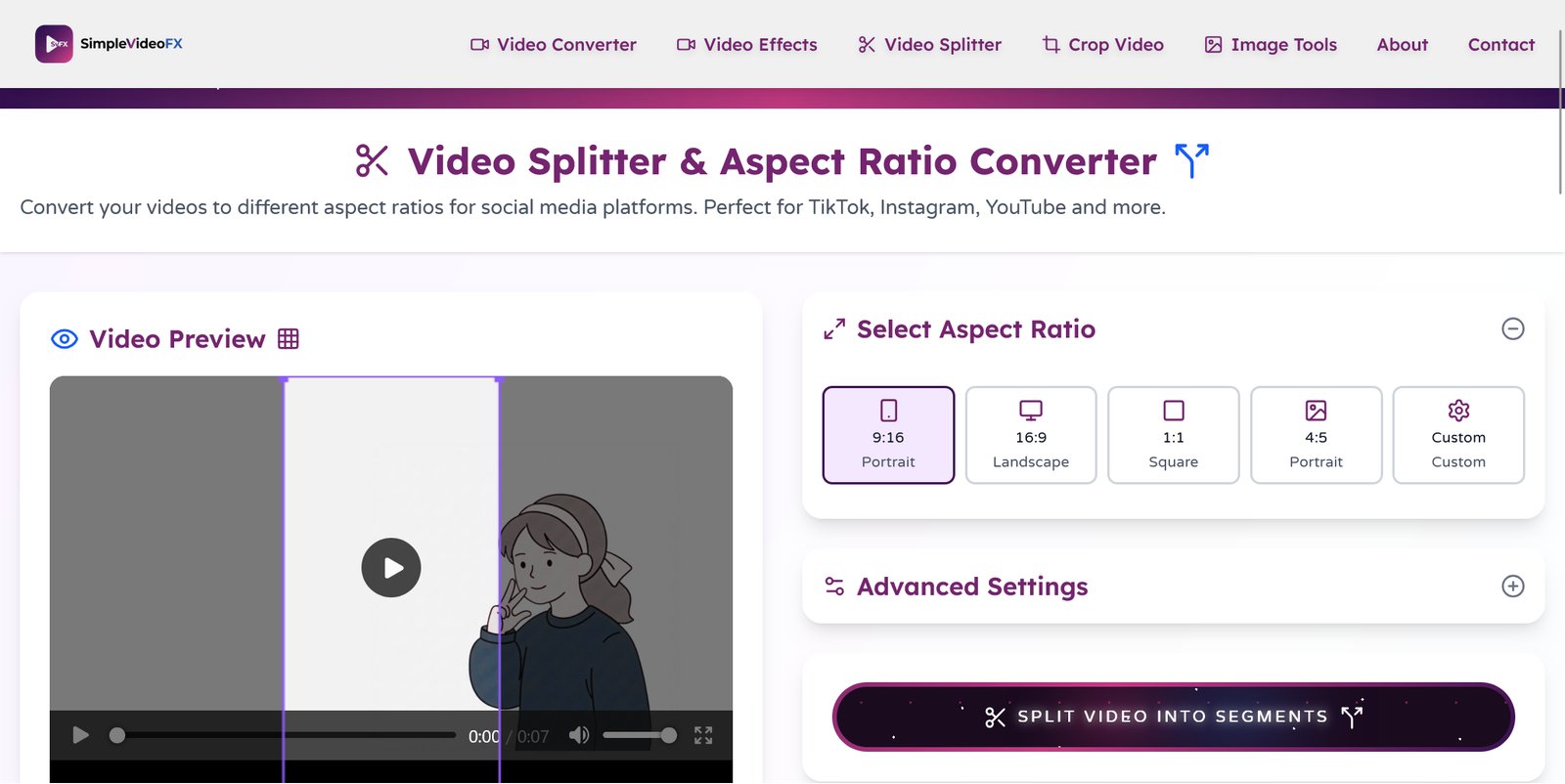SimpleVideoFX desktop interface 2
